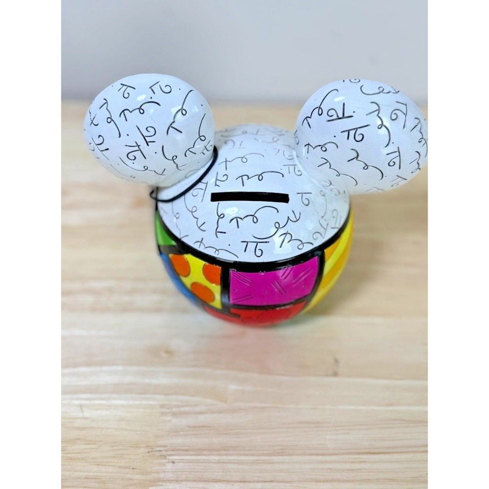 Romero Britto Mickey Mouse Money Piggy Bank Disney 2011 Pop Art Collectable - Picture 5 of 7
